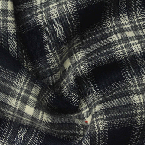 Black Plaid Woven, Poly-Viscose, 285 gsm, 150 cm, ref EF-265144
