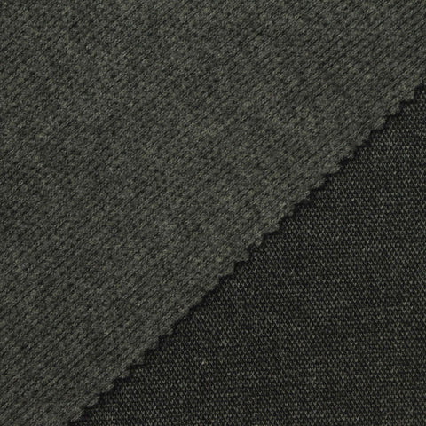 Dark Grey Marl Rib Knit, Poly-Viscose, 306 gsm