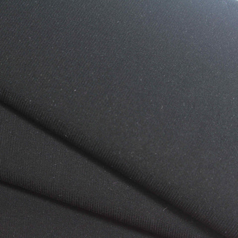 Viscose Nylon Stretch Ponte Knit Fabric, 410 gsm, 160 cm — Black, ref EF-263247