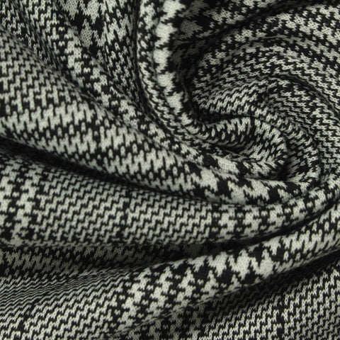 Black Houndstooth Jacquard, 296 gsm