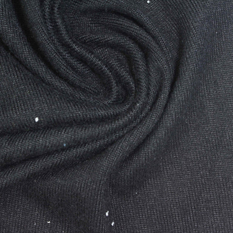 Dark Grey Heathered-Marl Chunky Knit, Polyester, 295 gsm