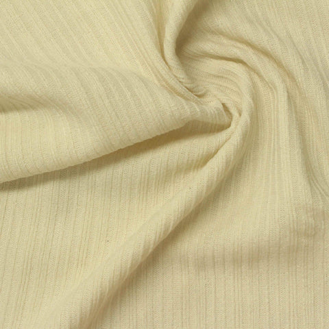 Printed Polyester Stretch Rib Knit Fabric, 205 gsm — Beige