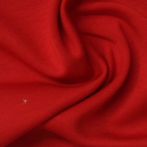 Polyester Viscose Stretch Scuba Knit Fabric, 245 gsm, 160 cm — Red
