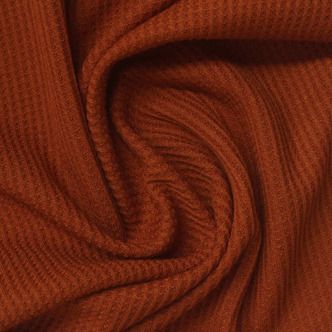 Rust Textured Waffle Knit, Poly-Viscose