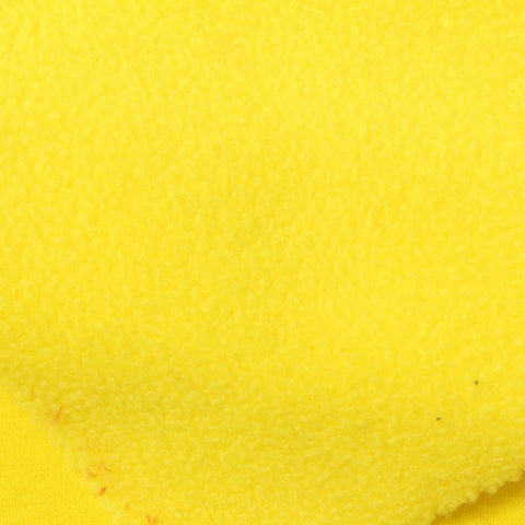 Brushed Polyester Cotton Stretch Knit Fabric, 380 gsm, 170 cm — Yellow