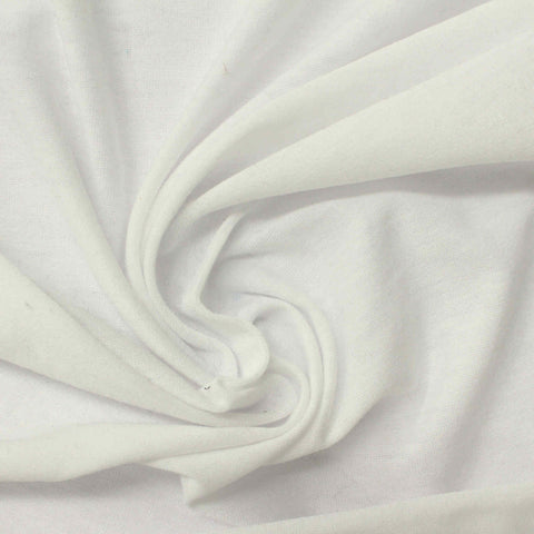 Polyester Viscose Stretch Jersey Knit Fabric, 122 gsm — White