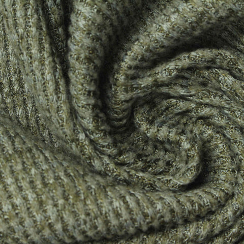 Heathered Green Marl Waffle Knit, Polyester