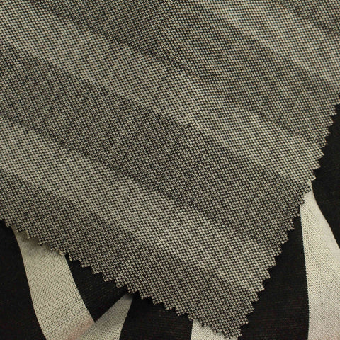 Black Vertical-Stripe Jacquard, Poly-Viscose, 248 gsm