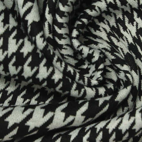 Black Houndstooth Jacquard, Poly-Viscose, 280 gsm, 160 cm, ref EF-246185