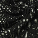 Black Abstract Interlock Knit, Poly-Viscose, 260 gsm — photo 1