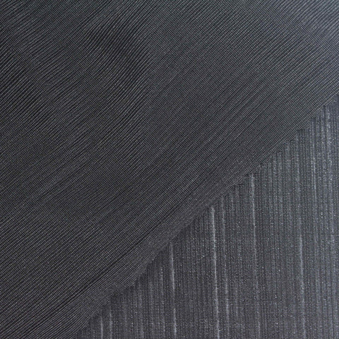 Dark Grey Vertical-Stripe Rib Knit, Polyester, 220 gsm