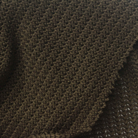 Dark Olive Geometric Chunky Knit, Poly-Viscose