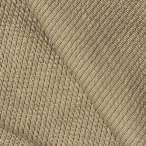 Jacquard Cotton Polyester Stretch Knit Fabric, 320 gsm, 160 cm — Khaki