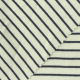 Beige Horizontal-Stripe Rib Knit, Cotton, 220 gsm — photo 1