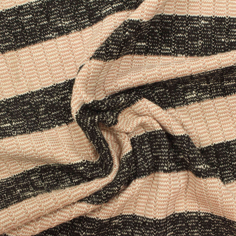 Light Beige Marl Rib Knit, Viscose-Poly, 340 gsm