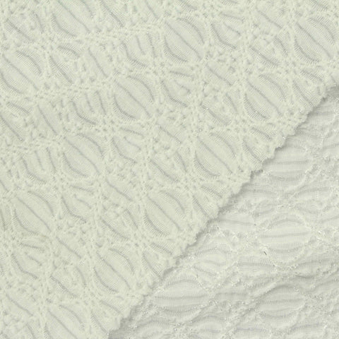 Cream Wavy-Diamond Jersey Knit, Polyester