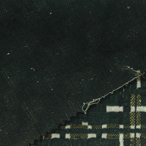 Dark Green Plaid Interlock Knit, Polyester