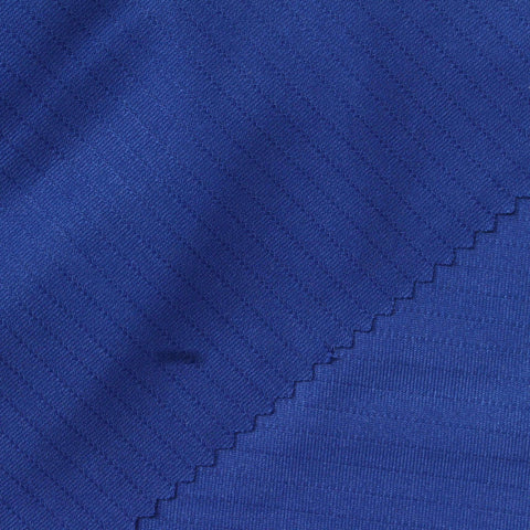 Striped Polyester Nylon Stretch Jersey Knit Fabric, 185 gsm, 152 cm — Blue