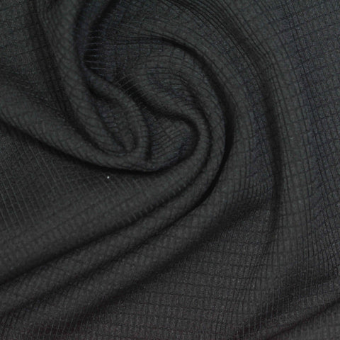 Polyester Stretch Knit Fabric, 245 gsm, 165 cm — Black