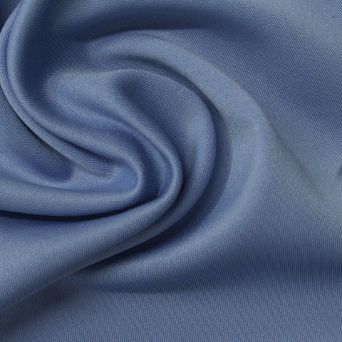Washed Polyester Viscose Stretch Scuba Knit Fabric, 260 gsm, 150 cm — Blue