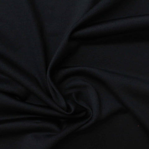 Polyester Stretch Jersey Knit Fabric, 108 gsm, 160 cm — Black