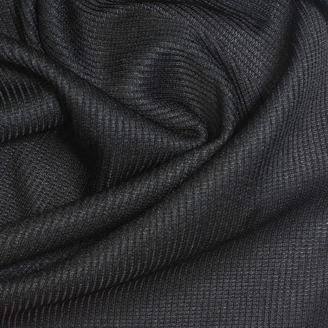 Dark Grey Marl Rib Knit, Polyester, 230 gsm, 145 cm