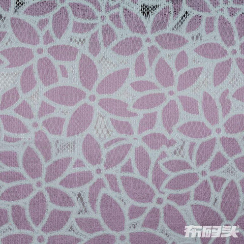 White Floral Knit, Nylon-Cotton