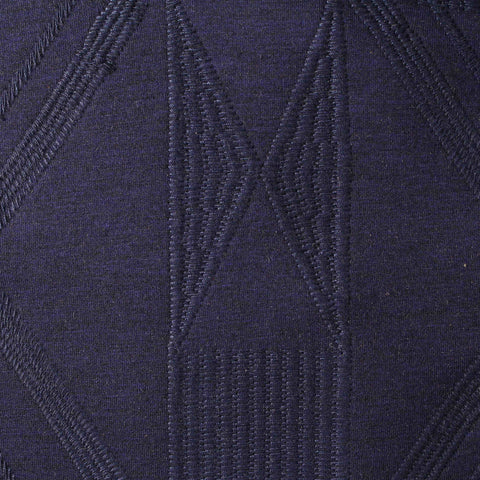 Navy Geometric-Diamond Scuba Knit, Poly-Viscose