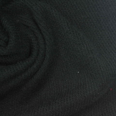 Polyester Stretch Waffle Knit Fabric, 230 gsm, 138 cm — Black