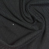 Viscose Stretch Rib Knit Fabric, 285 gsm, 130 cm — Black — photo 1