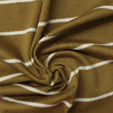 Olive Horizontal-Stripe Jersey Knit, Viscose — photo 1