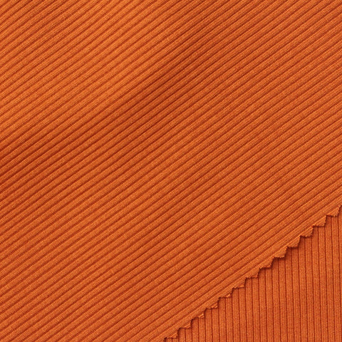 Viscose Stretch Rib Knit Fabric, 360 gsm, 135 cm — Orange