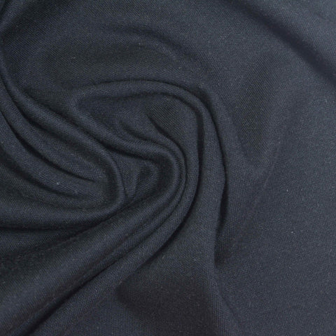 Cotton Tencel Lyocell Stretch Interlock Knit Fabric, 175 gsm, 160 cm — Navy