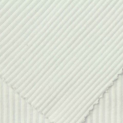 Rib Knit Fabric, 238 gsm, 110 cm — White