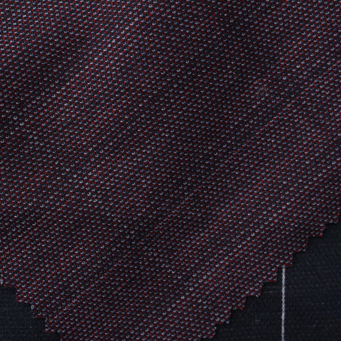Dark Blue Check Jacquard, Cotton-Poly