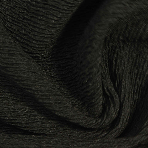 Polyester Stretch Crepe Fabric, 412 gsm, 155 cm — Black