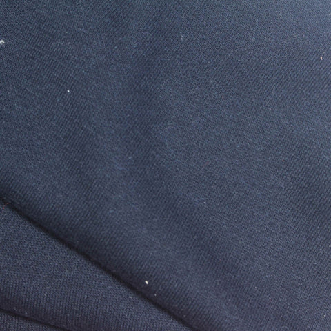Brushed Polyester Cotton Knit Fabric, 320 gsm — Navy