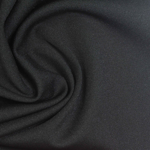 Polyester Stretch Sateen Fabric, 280 gsm, 150 cm — Black, ref EF-267558