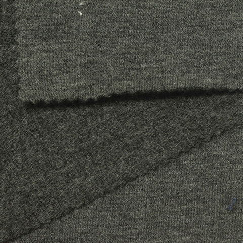 Heathered Grey Marl French Terry, Poly-Viscose, 230 gsm