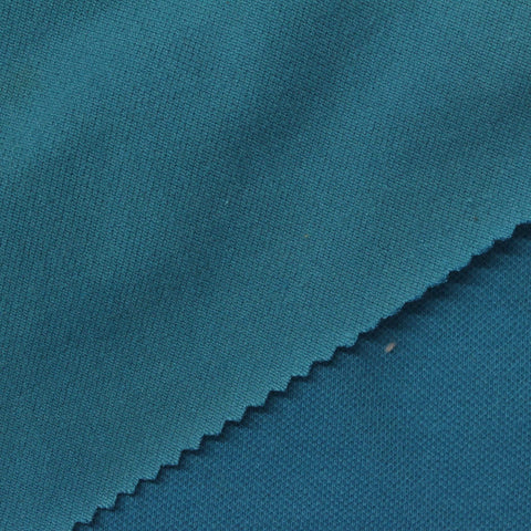 Cotton Stretch Piqué Knit Fabric, 195 gsm, 165 cm — Blue