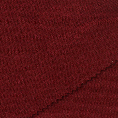 Viscose Nylon Blend Stretch Rib Knit Fabric, 380 gsm, 160 cm — Red