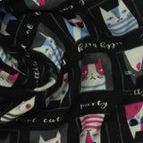 White Cartoon-Cat Jersey Knit, Cotton — photo 1