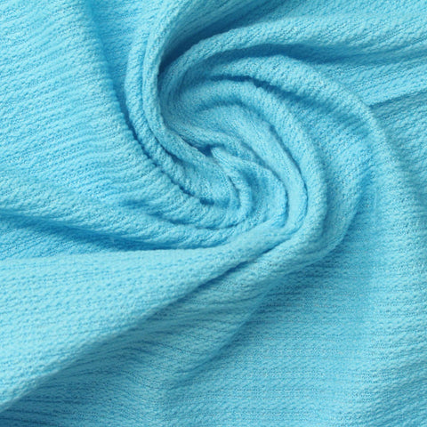 Jacquard Polyester Stretch Jersey Knit Fabric, 175 gsm, 158 cm — Blue