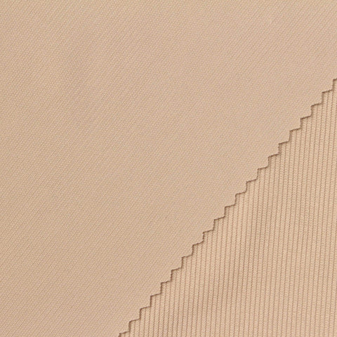 Polyester Stretch Rib Knit Fabric, 210 gsm, 165 cm — Beige