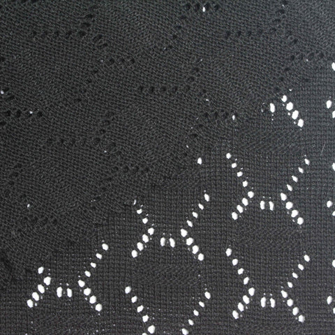 Black Openwork-Diamond Jacquard, Poly-Viscose