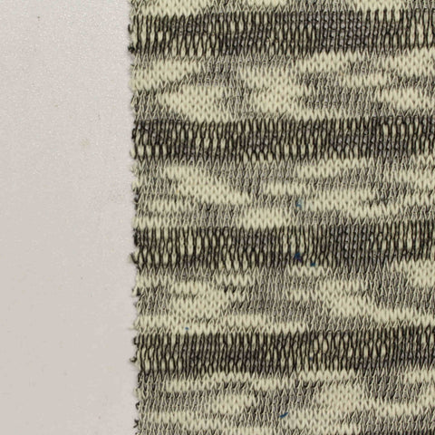 Dark Grey Horizontal-Stripe Chunky Knit, Cotton-Poly, 185 gsm