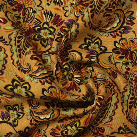 Red Bold-Paisley Twill, Viscose