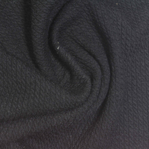 Black Textured Rib Knit, Poly-Viscose