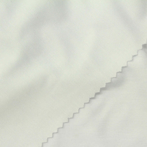 Viscose Nylon Stretch Rib Knit Fabric, 190 gsm, 180 cm — White