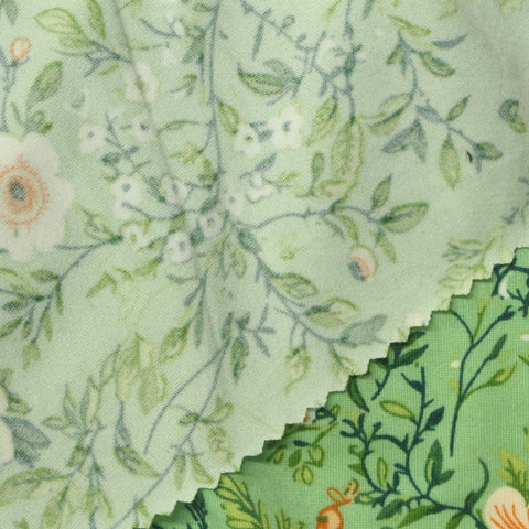 White Fine-Floral Milk Silk Knit, Polyester
